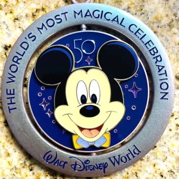 NWT Walt Disney World 50th Anniversary Mickey Mouse 4 Parks Spinner Ornament - Picture 4 of 5